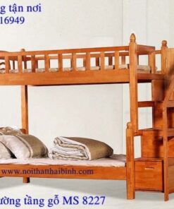 Giường tầng gỗ tự nhiên MS : 8227 Giá : 1m2 - 0m90 = 16.500.000