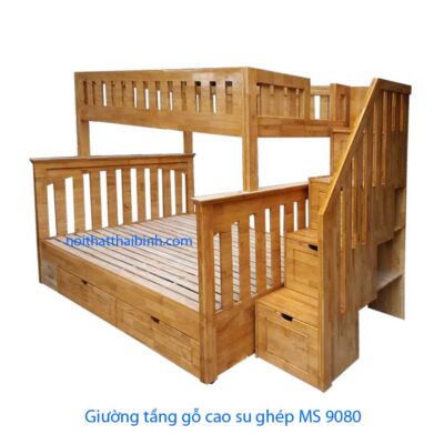 Giường tầng gỗ cao su MS : 9080 - Giá : 17.500.000đ