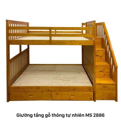 Giường tầng gỗ tự nhiên MS 2886