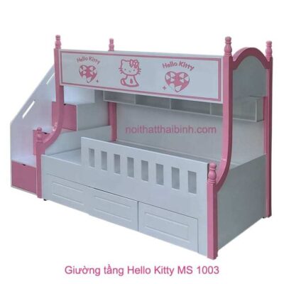 Giường tầng Hello Kitty MS 1003 Giá bán = 16.200.000đ giảm còn = 14.200.000đ