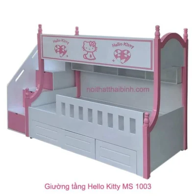 Giường tầng Hello Kitty MS 1003 Giá bán = 16.200.000đ giảm còn = 14.200.000đ