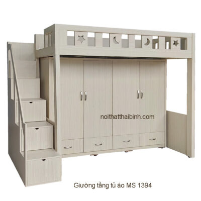 Giường tầng tủ quần áo MS 1394 Giá bán= 16.500.000đ giảm còn= 14.500.000đ