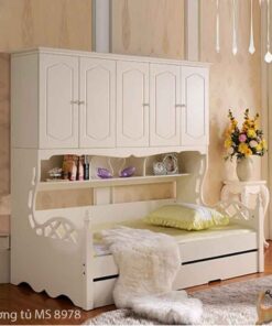 Giường tủ MS 8978 Size : giường 1m2 + tủ kệ sách  Giá : 10.500.000