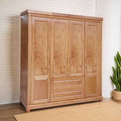 Tủ quần áo gỗ tự nhiên vân đinh hương MS 3173