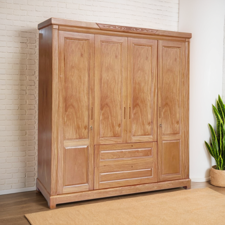 Tủ quần áo gỗ tự nhiên vân đinh hương MS 3173