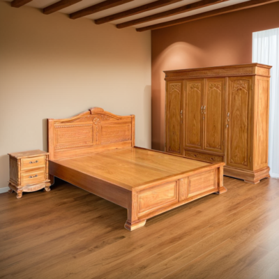 Bộ giường tủ gỗ gõ đỏ MS 3191