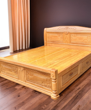 Giường Gỗ Gõ Đỏ Cao Cấp 2 Ngăn Kéo MS 3184
