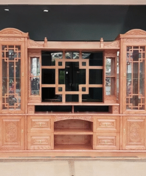 Kệ tivi gỗ kết hợp tủ trang trí MS 2747