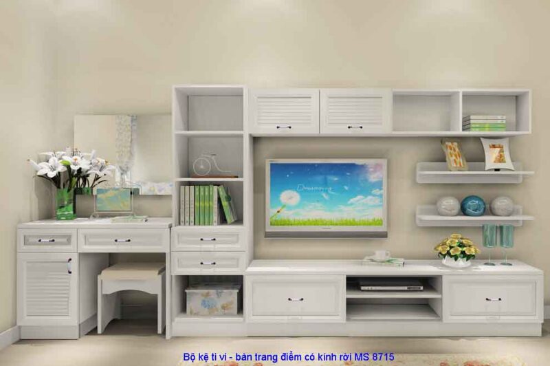 Kệ ti vi  MS 8715-Giá : Size 0m8 = 3.000.000                 1m2 = 3.400.000