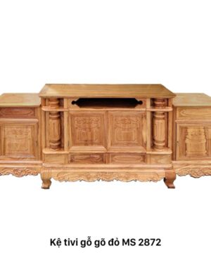 Kệ tivi gỗ gõ đỏ tự nhiên MS 2872