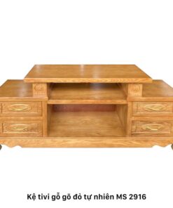 Kệ tivi gỗ gõ đỏ tự nhiên cao cấp MS 2916