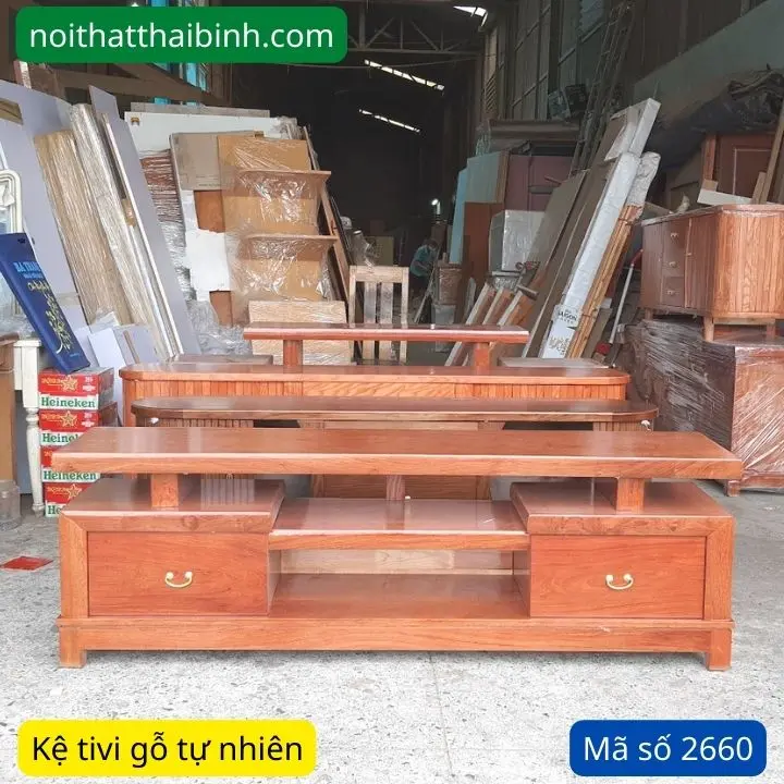 Kệ tivi gỗ tự nhiên MS 2660 - Ảnh 2
