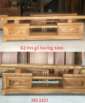 Kệ tivi Nhật gỗ hương xám MS 2423