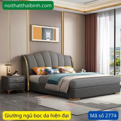 Giường bọc da cao cấp MS 2774