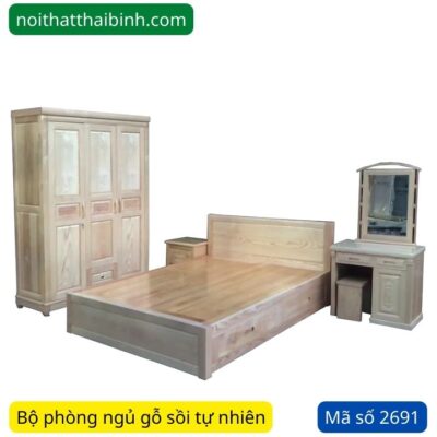Bộ giường tủ gỗ sồi MS 2691