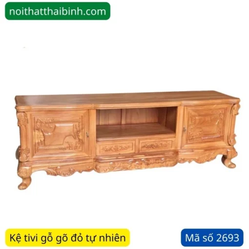 Kệ tivi gỗ gõ đỏ hiện đại MS 2693