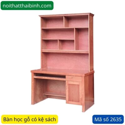 Bàn học gỗ có kệ sách MS 2635 | GIAO HỎA TỐC TPHCM