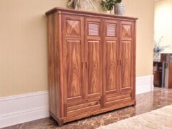 Mẫu tủ quần áo gỗ tự nhiên 5 cánh