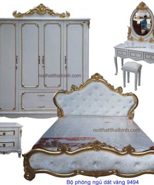 Nội thất phòng ngủ dát vàng MS 9494 Giá bộ = 49.500.000