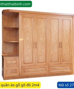Tủ quần áo gỗ gõ đỏ 2m4 MS 2705
