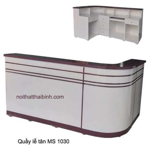 Quầy lễ tân bo góc đẹp MS 1030 Giá bán = 9.000.000 đ