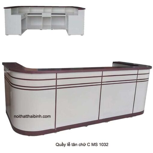 Quầy lễ tân chữ C  dài 3 mét MS 1032 Giá bán= 13.500.000 đ
