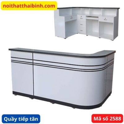 Quầy tiếp tân góc cong 1m6 MS 2588