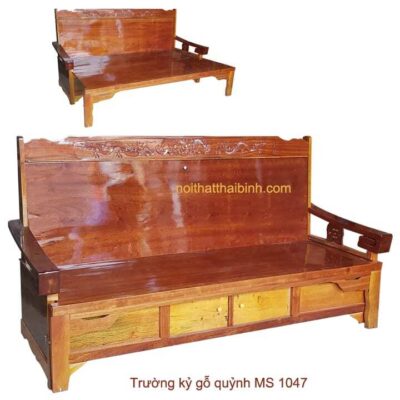 Trường kỷ gỗ quỷnh MS 1047 Giá bán = 6.500.000 đ