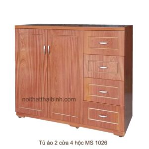 Tủ áo 2 cửa 4 hộc MS 1026 Giá bán = 3.500.000 đ