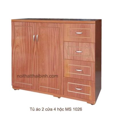Tủ áo 2 cửa 4 hộc MS 1026 Giá bán = 3.500.000 đ