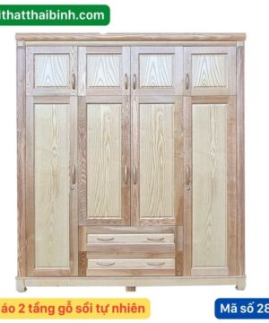 Tủ áo 2 tầng gỗ sồi tự nhiên MS 2851