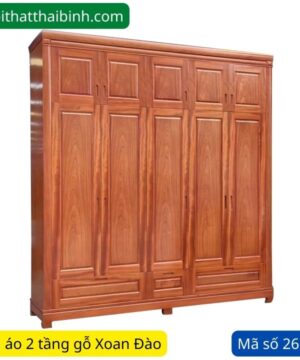 Tủ áo 2 tầng gỗ Xoan Đào MS 2679