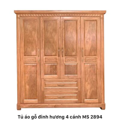 Tủ áo gỗ đinh hương 4 cánh MS 2894