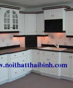 Tủ bếp gỗ cn sơn men trắng MS 1201  GIÁ : 3.100.000 md