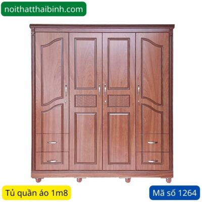 Tủ quần áo 1m8 4 cánh MS 1264