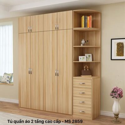 Tủ quần áo 2 tầng 4 cánh MS 2859