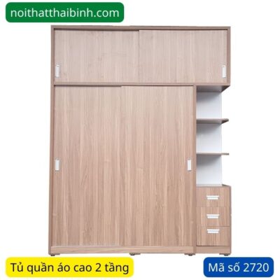 Tủ quần áo 2 tầng đẹp MS 2720