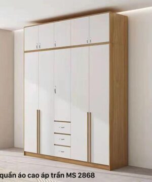 Tủ quần áo cao áp trần đẹp MS 2868