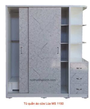 Tủ quần áo cửa lùa vân đá MS 1150 Giá bán= 9.500.000đ giảm còn= 8.500.000đ