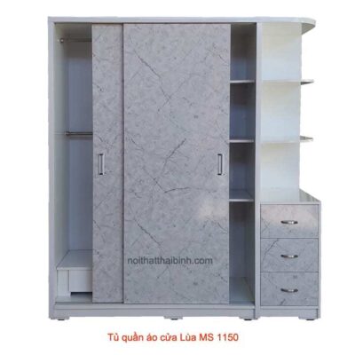 Tủ quần áo cửa lùa vân đá MS 1150 Giá bán= 9.500.000đ giảm còn= 8.500.000đ