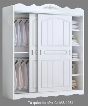 Tủ quần áo cửa lùa màu trắng MS 1284 Giá bán = 10.000.000đ giảm còn = 8.000.000đ