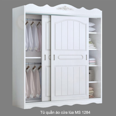 Tủ quần áo cửa lùa màu trắng MS 1284 Giá bán = 10.000.000đ giảm còn = 8.000.000đ
