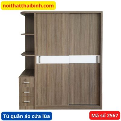 Tủ quần áo 2 cánh trượt đẹp MS 2567