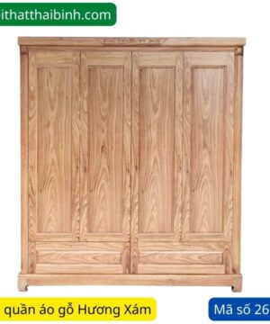 Tủ quần áo gỗ Hương Xám 4 cánh MS 2671