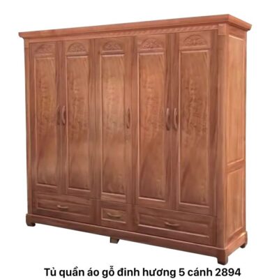 Tủ quần áo gỗ đinh hương 5 cánh MS 2904