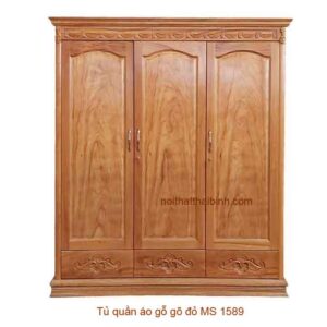 Tủ quần áo gỗ gõ đỏ tự nhiên MS 1589 Giá bán= 39,000,000đ giảm còn= 29,000,000đ