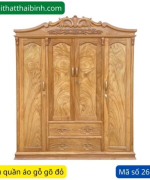 Tủ quần áo gỗ gõ đỏ MS 2686