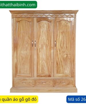 Tủ quần áo gỗ gõ đỏ MS 2687