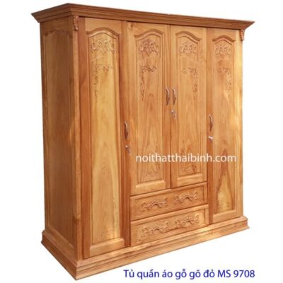 Tủ quần áo gỗ gõ đỏ MS 9708 Giá 2m0 = 39.000.000 đ giảm còn = 34.000.000 đ