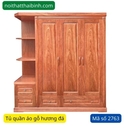 Tủ quần áo gỗ hương đá MS 2763